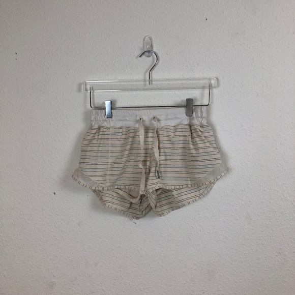 lululemon athletica Pants - Lululemon White Stripe Shorts - 8